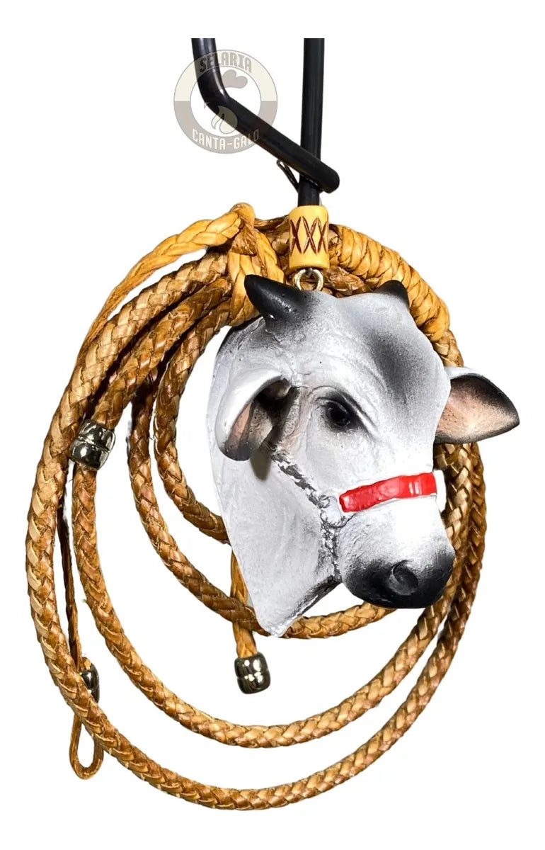 COMPRE 1 LEVE 3 - Enfeite De Retrovisor Boi Gado Nelore + Mini Laço