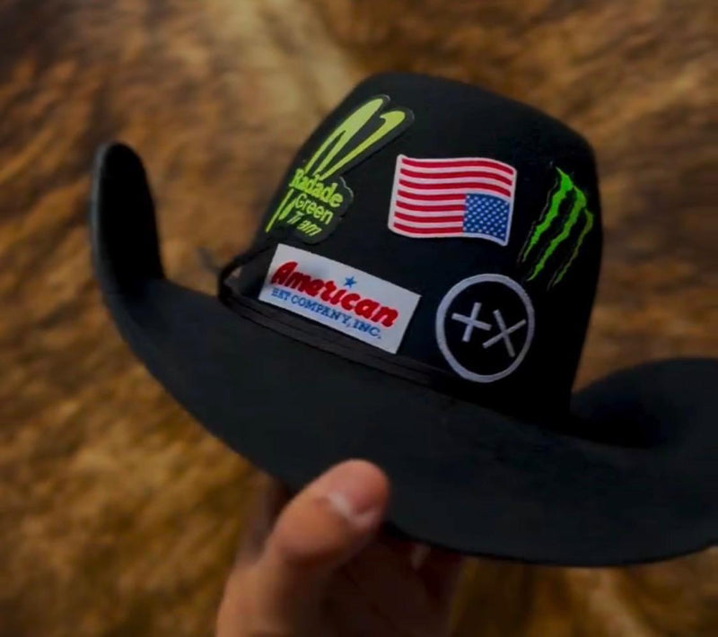 Chapeu 3 Pralana preto + Adesivos